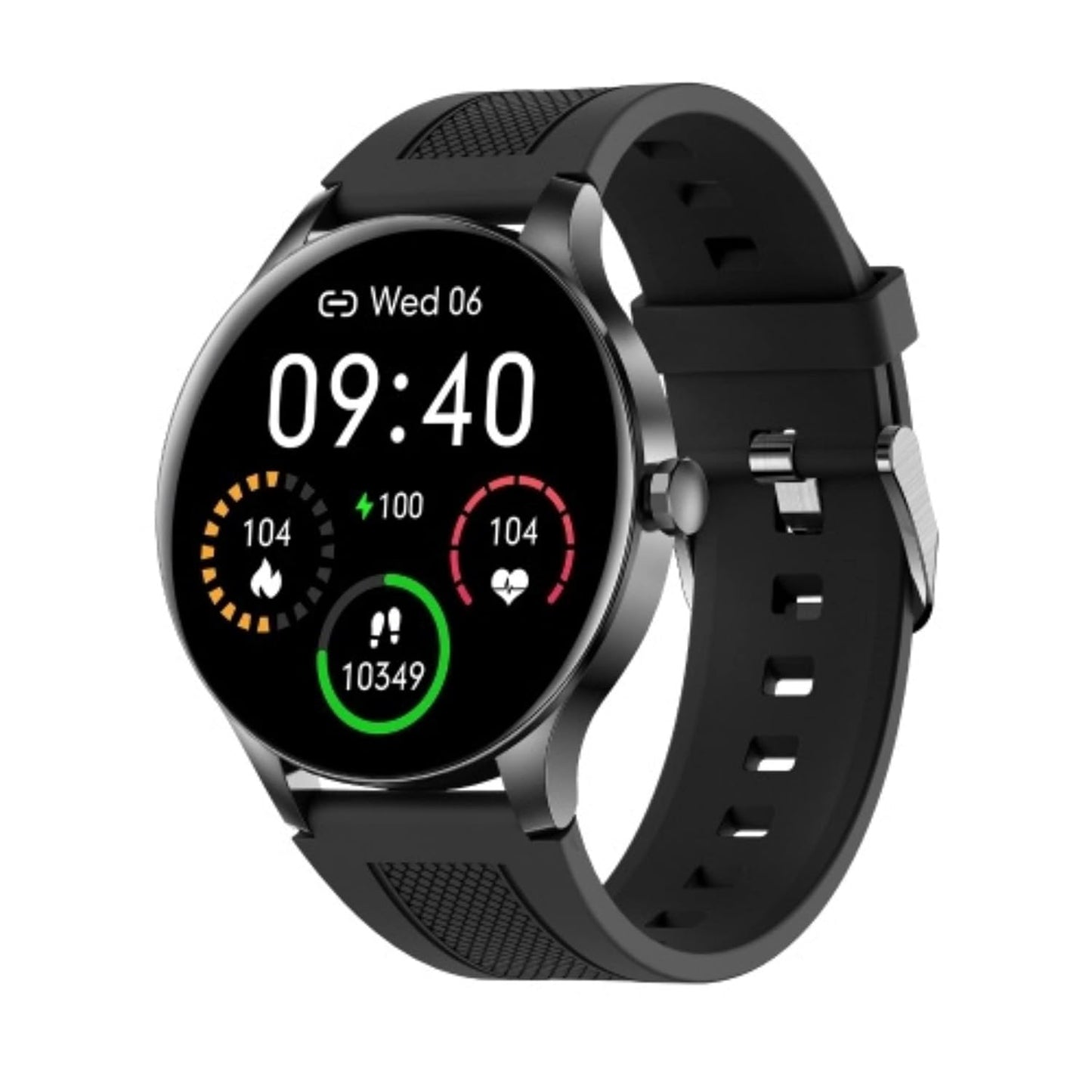 ReysorLink NEON Smartwatch, 1.3" HD Retina, Heart Rate, Blood Pressure, Sleep State, 500+ Watch Faces, Calls & Messages Reminder, IP68 Waterproof, Metallic Body, 1-Year Door Step Warranty